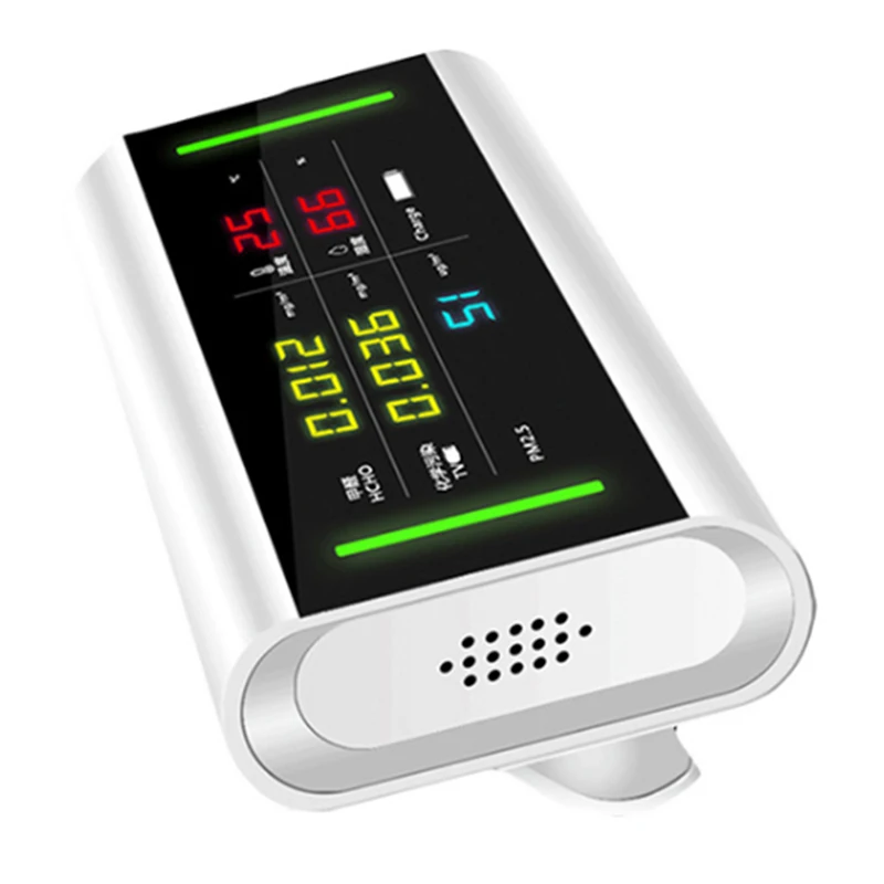 5 в 1 Usb Перезаряжаемый Hcho/Tvoc/Pm2.5 Измеритель температуры и влажности формальдегида