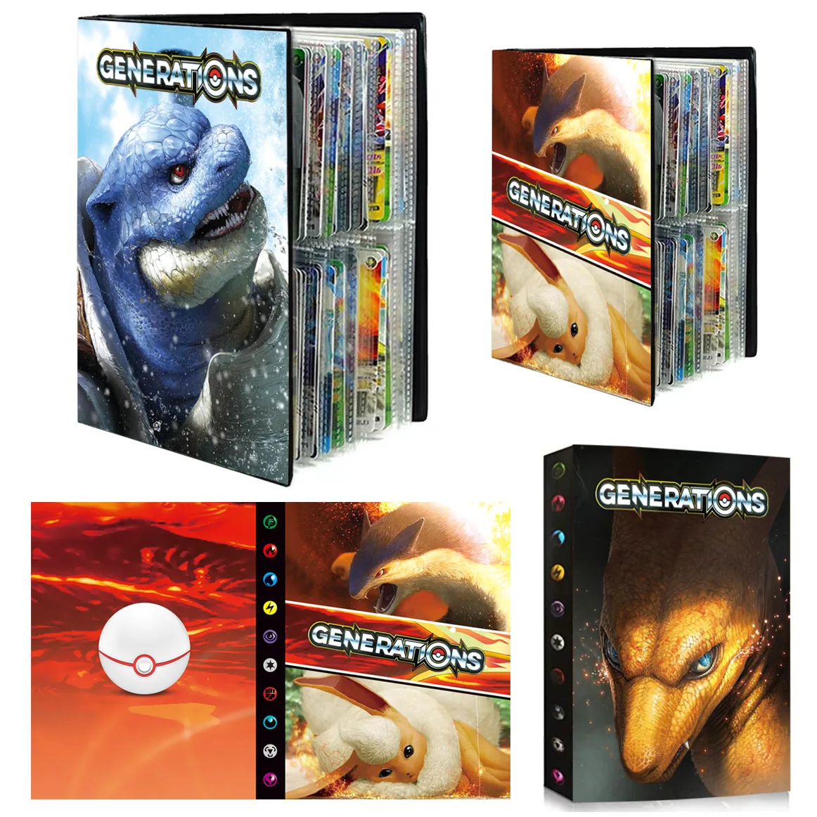 

Action Figure Model 240Pcs Pokemon Holder Album Toys Collections Cards Album Book Top Loaded List Toys Gift for Children