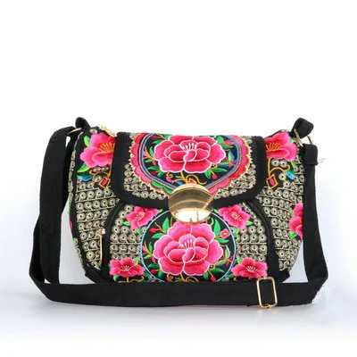

Fashion original small women shopping embroidery handbags!New National floral embossing lady zipper&hasp bags Hot canvas Carrier