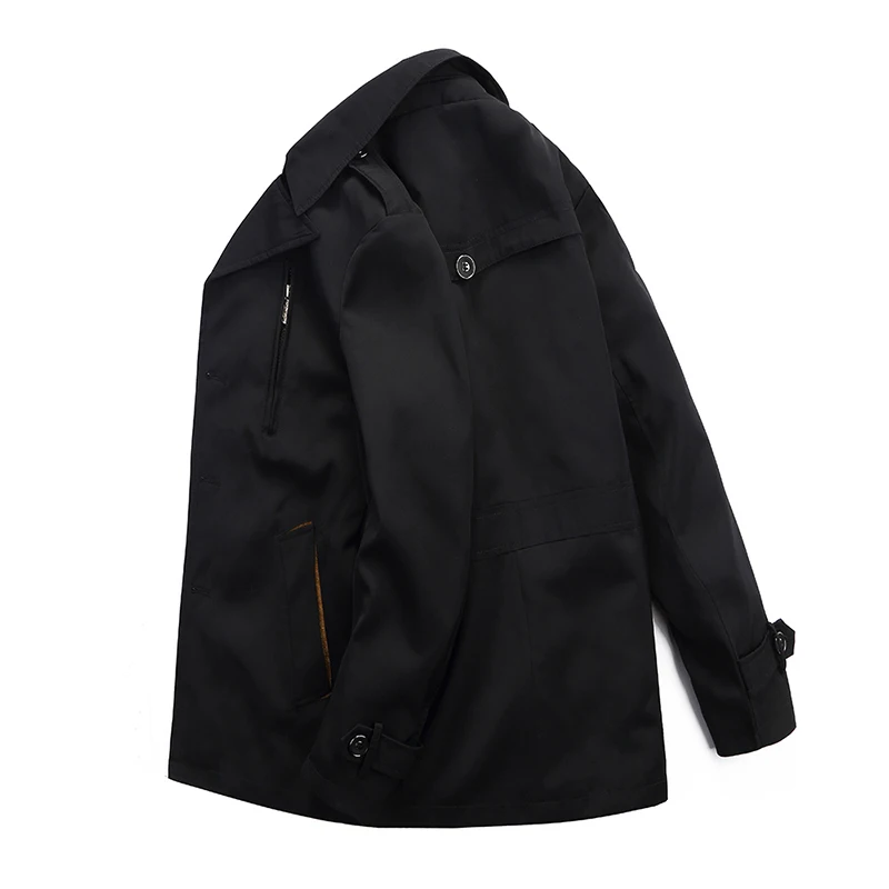 Мужской Тренч модная ветровка весенне осенние пальто одноцветные тонкие тренчи