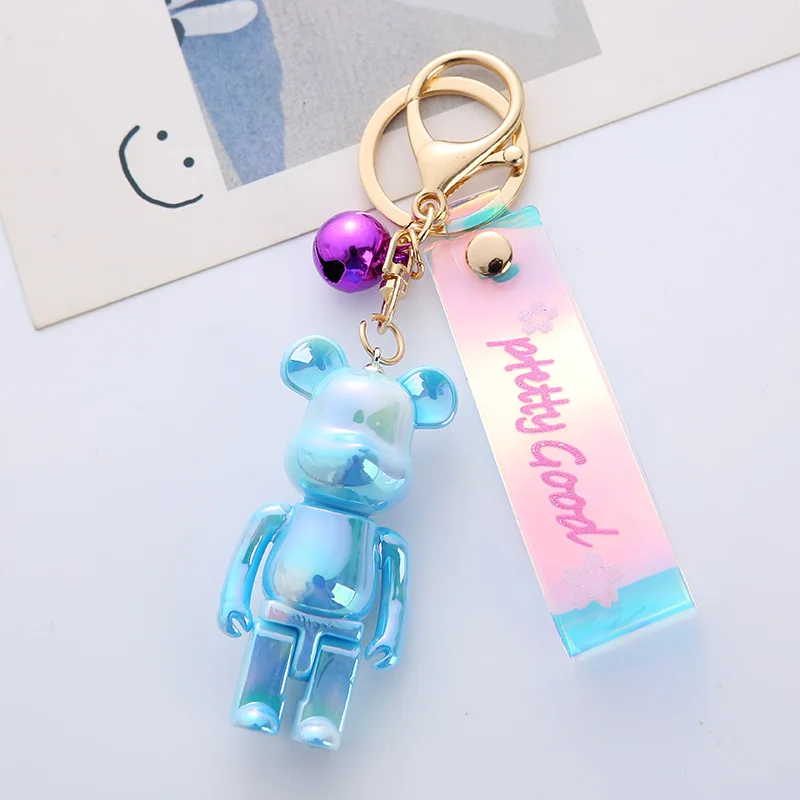 Мультяшный популярный мрачный медведь брелок Модный женский в стиле панк с