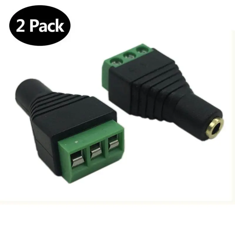2 упаковки 3 5 мм стерео аудио видео Женский к винтовым клеммам переходник для