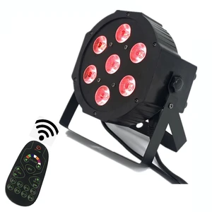 Сцсветильник светодиодный плоский ультрафиолетовый светильник с беспроводным управлением, RGBW 7x18 Вт, RGBWA, 6 в 1, лампа для диджея, dmx, 610 каналов