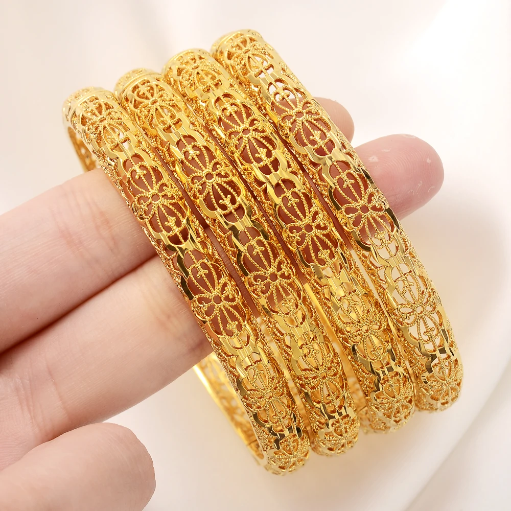 

Bangrui Vintage 60mm Openable Gold Color Bracelet Bangle Exquisite Jewelry For Dubai Africa Arab Women Jewelry Party Gift