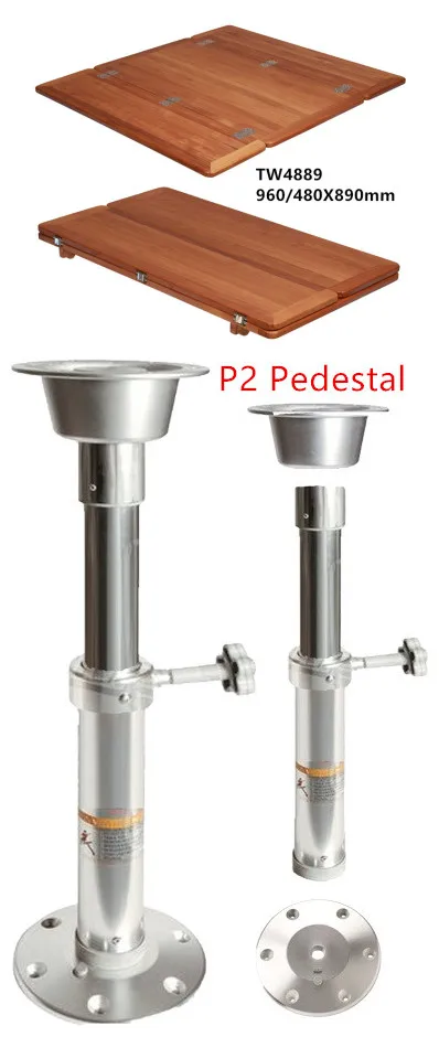 TW4889 And Pedestal2 960/480X890 мм Складное крыло Обычная Тиковая столешница Морская Лодка RV TW4889 - Цвет: TW4889 And Pedestal2