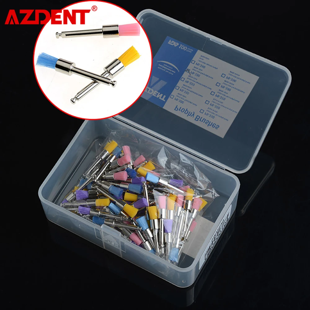 100 шт./кор. зубная щетка для полировки красочная Нейлоновая Щетка в форме чаши