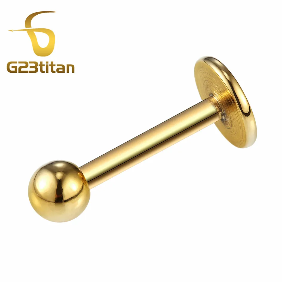 Labret Studs 10 шт. в партии G23 титановые округлые микроштанги Bananabells губная серьга ювелирные украшения для пирсинга кольца оптом - Окраска металла: Labret Studs