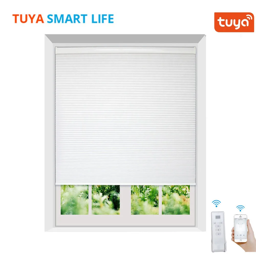 

Умные сотовые шторы Tuya Smart Honeycomb, электрические сотовые шторы Alexa SmartThings, голосовое управление для окон офиса и дома