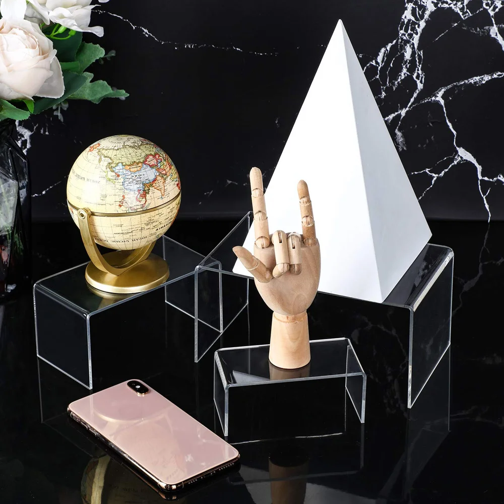 3 шт. прозрачные акриловые подставки для ювелирных изделий|Подставки хранения и