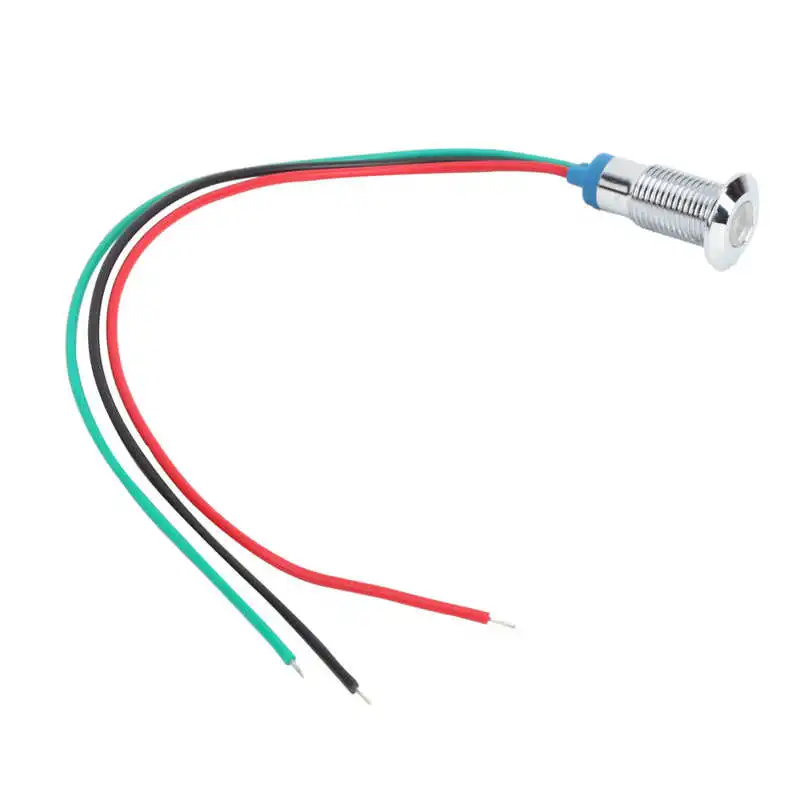 

LEDs Indicator 4 Sets PreWired Round LEDs Indicator 2Color 8mm Waterproof Metal LED Indicator Lights Common Cathod for DIY