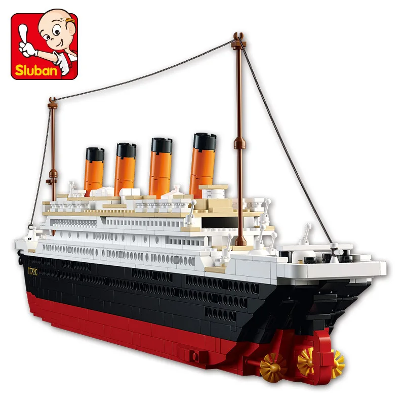 Sluban B0577 1021 шт Titanic RMS Круизный корабль 3D строительные блоки кирпичи обучающая