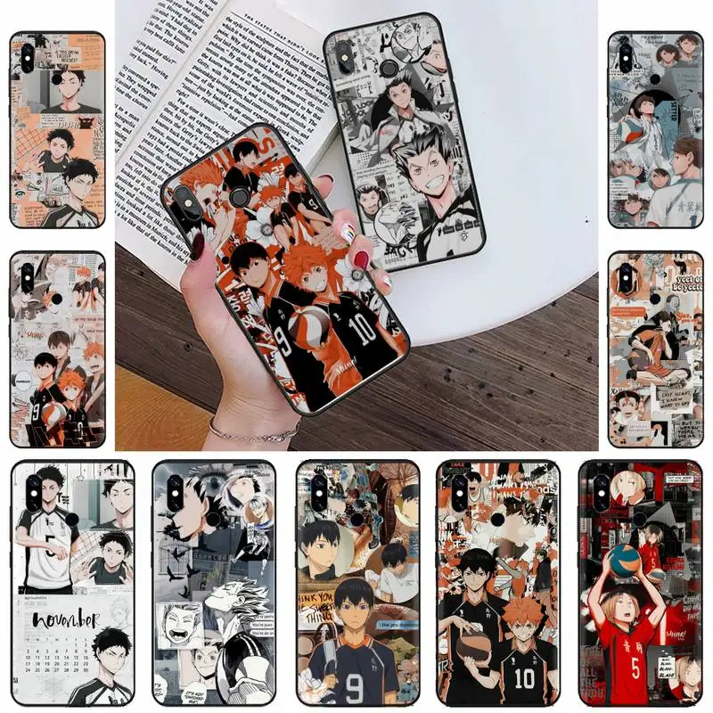 

volleyball haikyuu Japan anime Black Phone Case For Xiaomi Redmi Note 4 4x 5 6 7 8 pro S2 PLUS 6A PRO coque shell funda hull