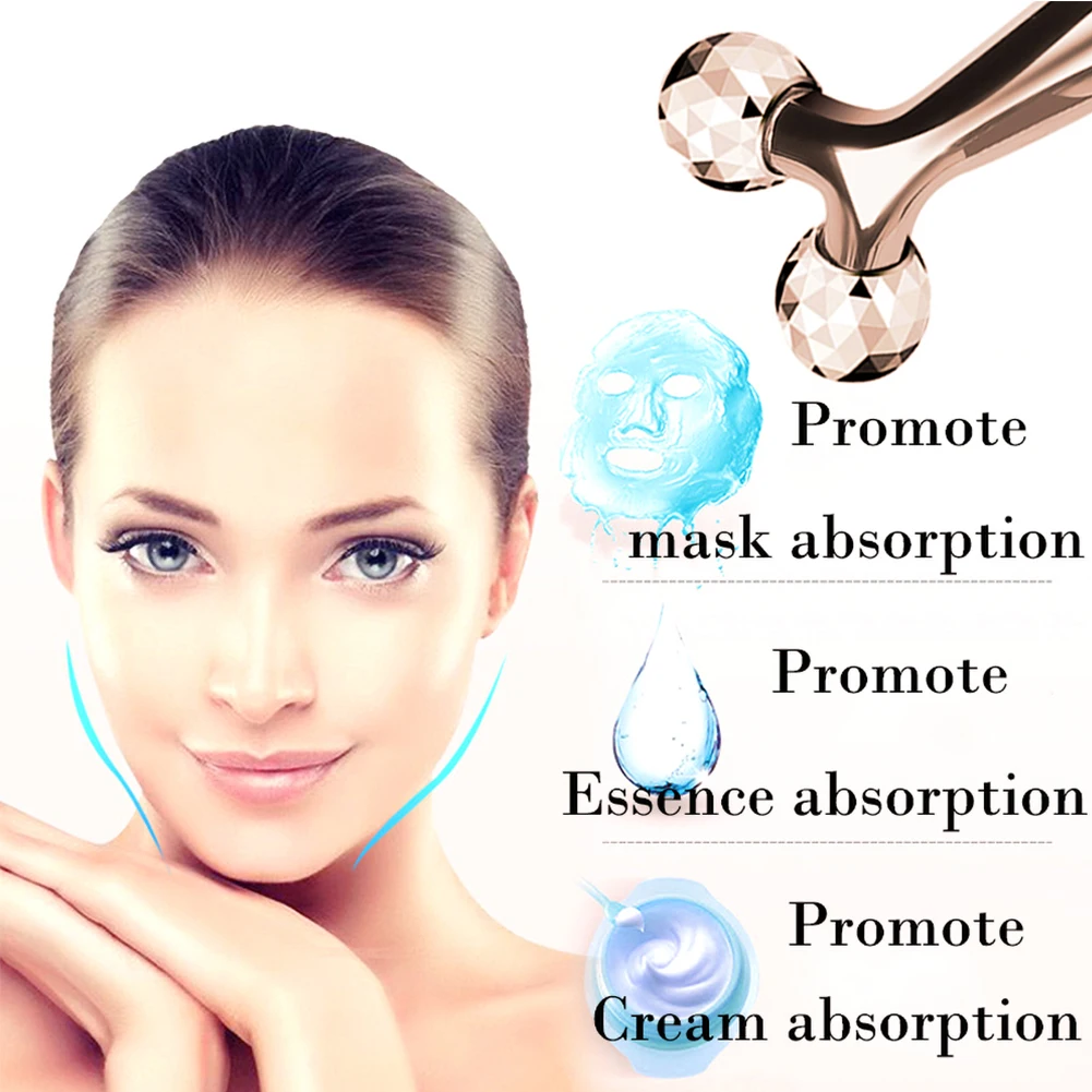 

3D Roller Massager 360 Rotate Silver Thin Face Full Body Shape Massager Lifting Wrinkle Remover Facial Massage Relaxation Tool