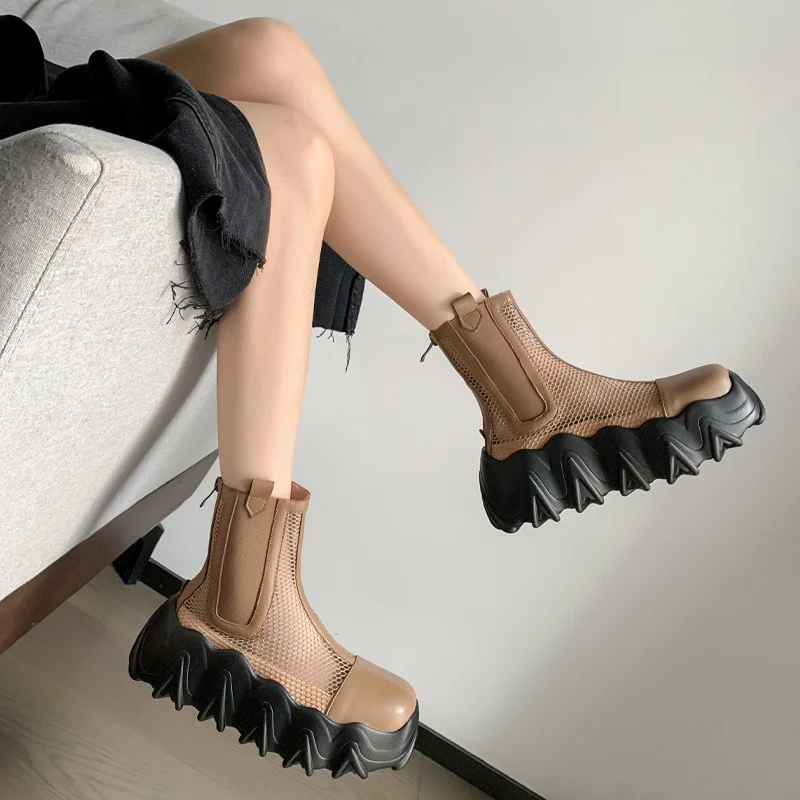 

Женские демисезонные ботинки из ПУ кожи, с круглым носком