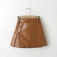 girls pu leather skirts kids clothes girls fashion short skirts leather skirts suitable for 3 7 years old