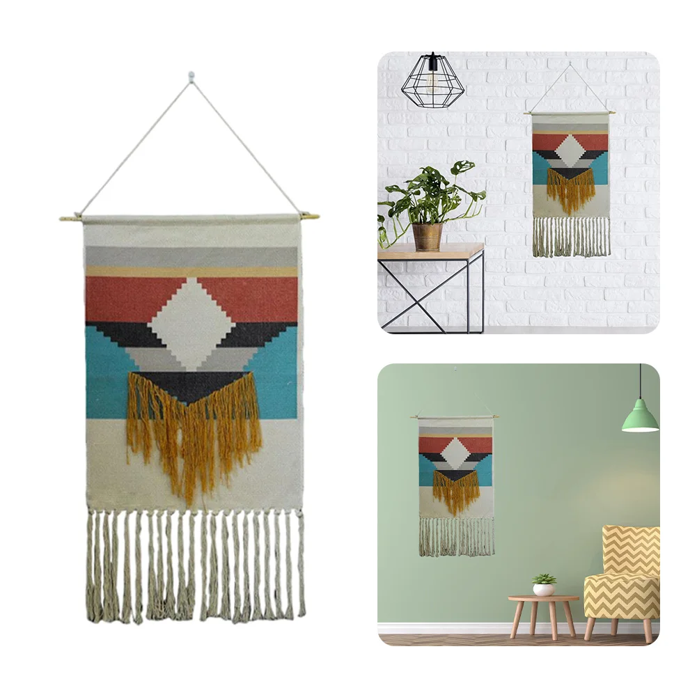 

Bohemian Home Decor Macrame Woven Tapestry Macrame Wall Hanging Decoration Handmade Bedroom Art Background Cloth Tapestries