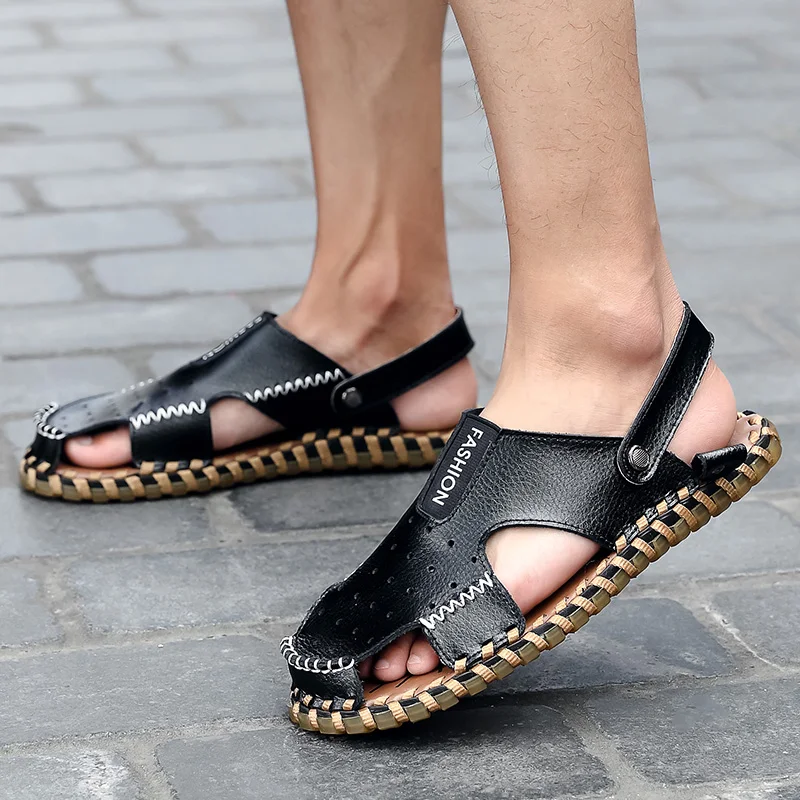 

Sandalle Homme Sandalet Erkek Sandalias De Casa Men Hombre Verano Deportivas Sandals For 2020 Leather Summer Classic Roman