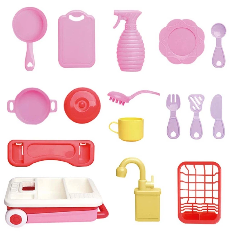 

Pretend Play Toys, Lights and Sounds Toys Electric Dishwasher Sink Simulation Toy Toddlers Role Play Kitchen Accessories Baking
