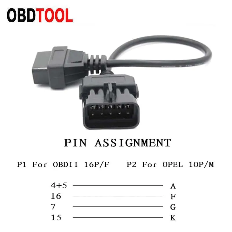

10Pin OBD2 16PIN кабель для Opel автомобиля с 10-контактный OBD Интерфейс соединение диагностики удлинитель адаптер для Vauxhall Opel сканер
