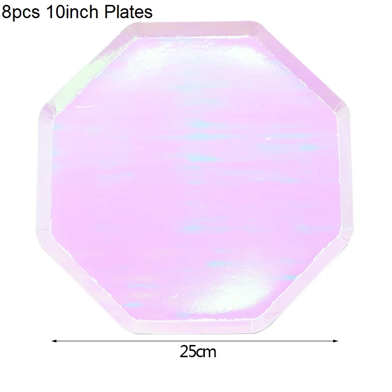 342-plates B01 Party Disposable Tableware Laser Paper Cups Plates for Wedding Birthday Baby Shower Festival Banquet Tableware Party Supplies - Цвет: 342-plates B01