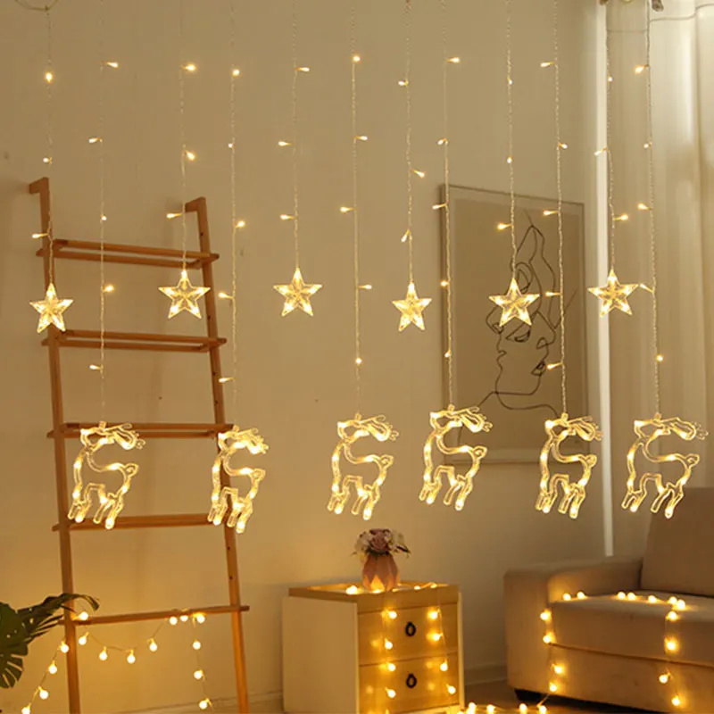 СВЕТОДИОДНАЯ Гирлянда-занавес в виде пентаграммы 2 м | Лампы и освещение