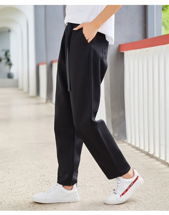 Женские повседневные брюки LEIJIJEANS, свободные модные черные и белые джинсы яркой расцветки с высокой посадкой, повседневная модель 9104 большого размера на осень
