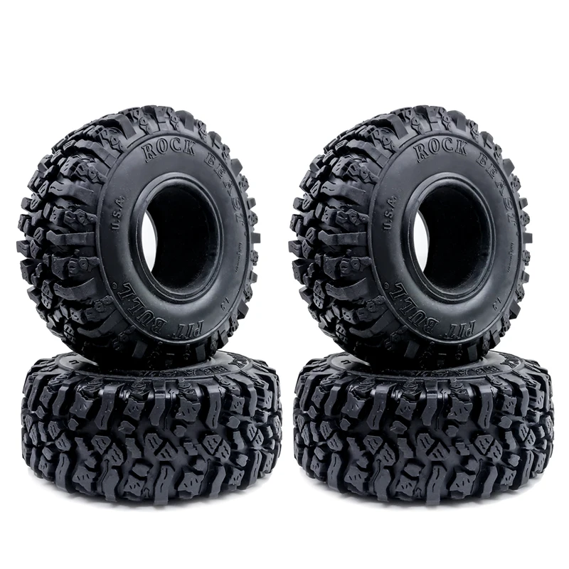 

4PCS 115MM 1.9" Rubber Mud Grappler Tires for 1:10 RC Crawler Axial SCX10 SCX10 II 90046 90047 TRX-4 Defender G500 TRX-6 G63