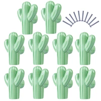 6pcs 8pcs 10pcs children cactus shape ceramic door knob furniture handle drawer cupboard kitchen pull handle light green