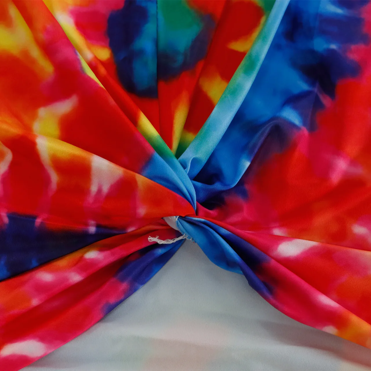 

Rainbow Tie Dye Floral Butterfly Two Piece Set Women Tracksuit One Shoulder Long Sleeve Crop Top And High Waist Biker Short Suit