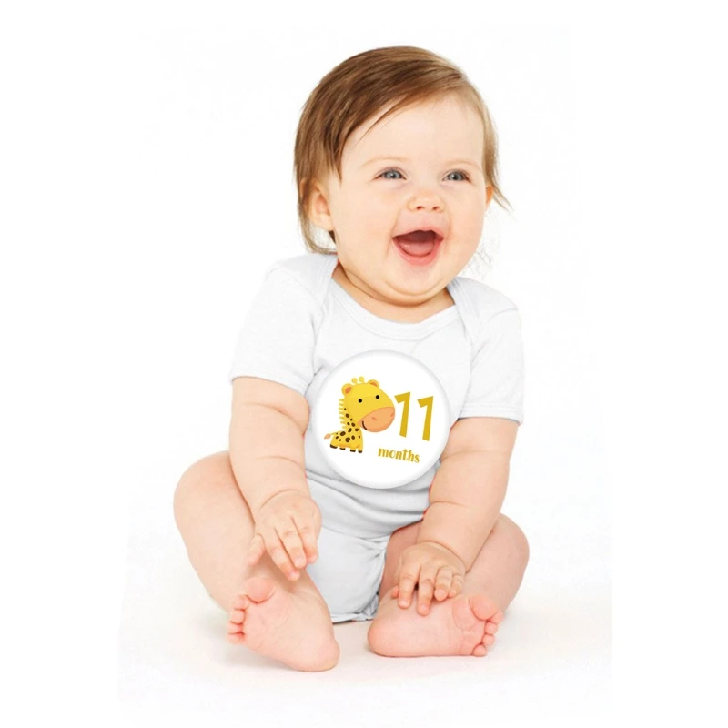 

12 Pcs Month Sticker Baby Photography Milestone Memorial Monthly Newborn Kids Commemorative Card Number Photo Props Accessories