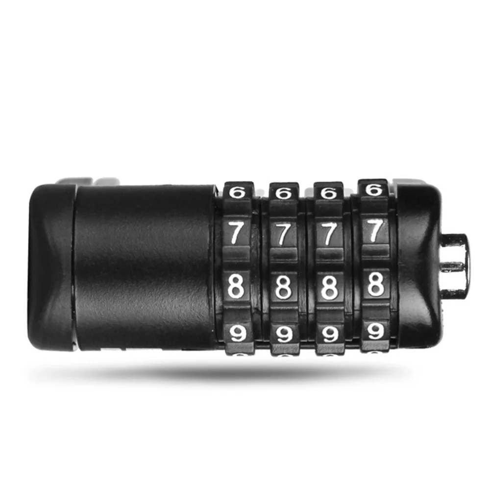

4 Digit Password Lock Folding Bike Lock Metal Lock Anti-theft Lock (Black)