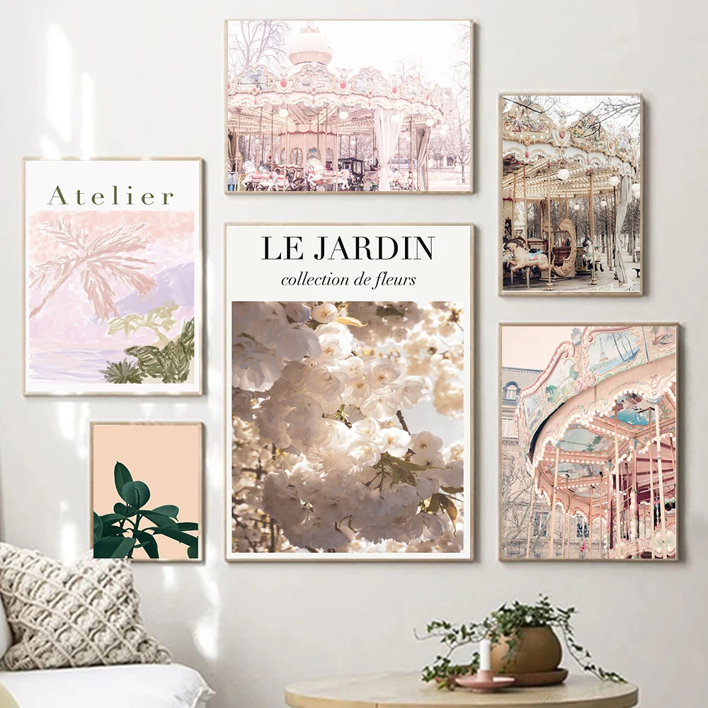 Осенний лес замок белка скандинавский стиль настенное искусство растения цветы