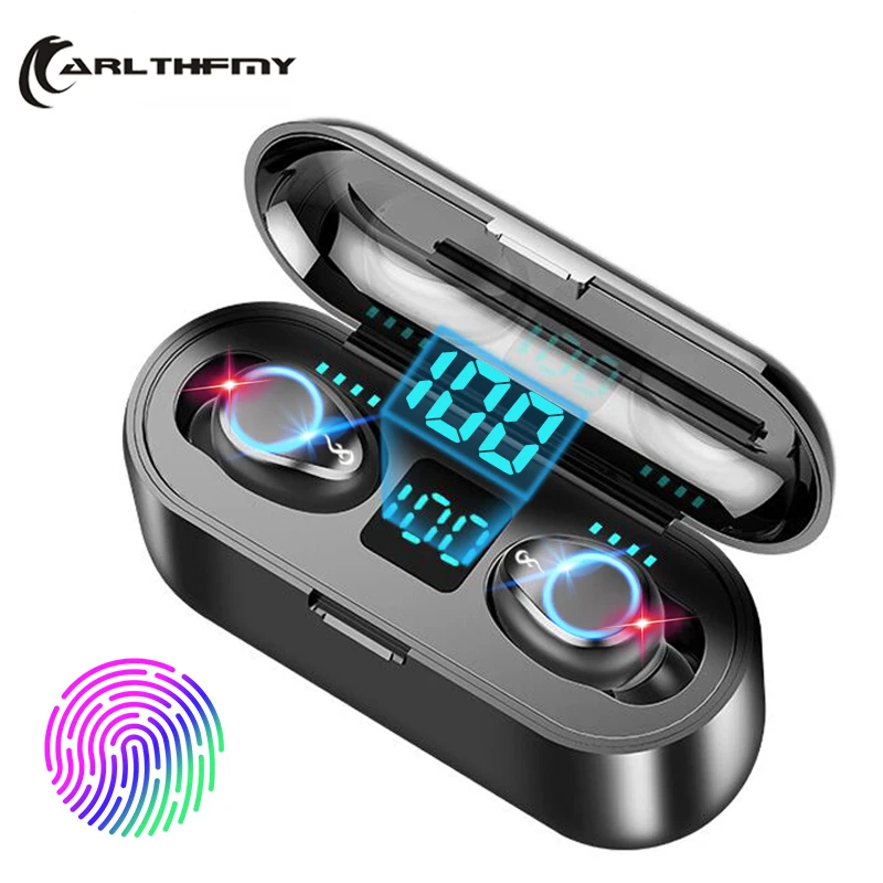 Новые беспроводные наушники Bluetooth V5.0 TWS Hi Fi мини для спорта и бега светодиодный