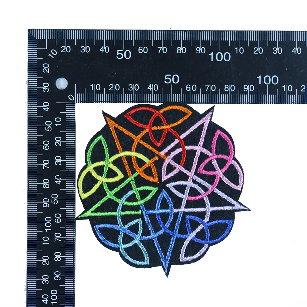Кельтский стиль Пентакль патч высокое качество вышивка патчи для одежды железо