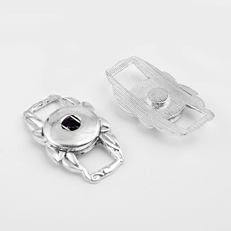 Античный серебряный/Бронзовый лист и кнопки соединители слайдер для 5 мм/10 мм