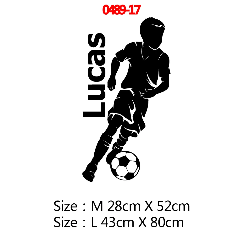 0489-17 Personalized Custom Name Sports Wall Sticker Football Basketball Hockey Player Home Decor For Living Room Art Decal Wallsticker - Color: 0489-17