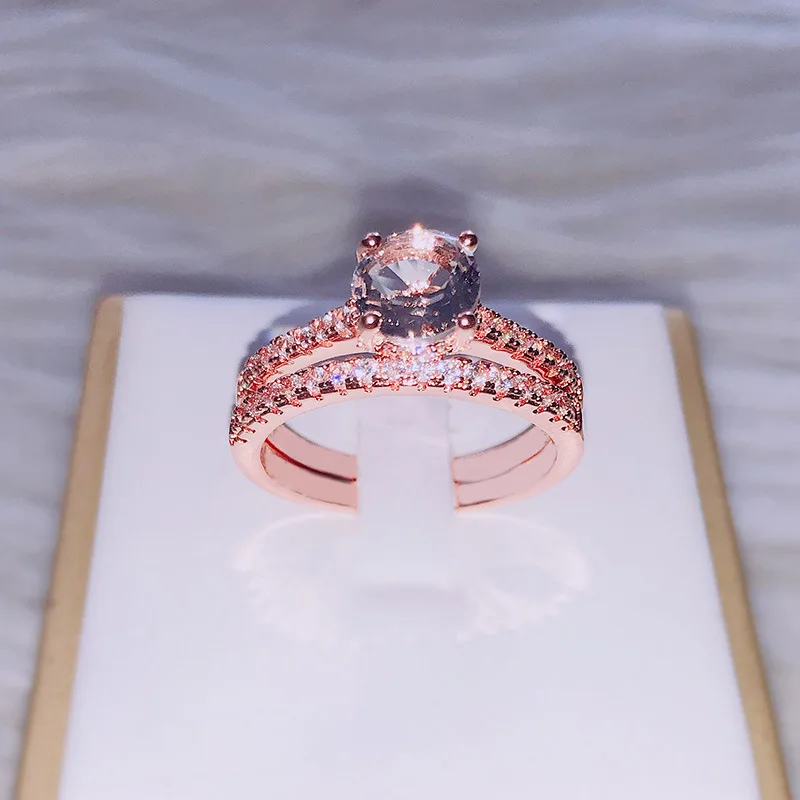 Комплект из 2 предметов 18 К Золотая Корона принцесса Anillos De Bague Etoile натуральный