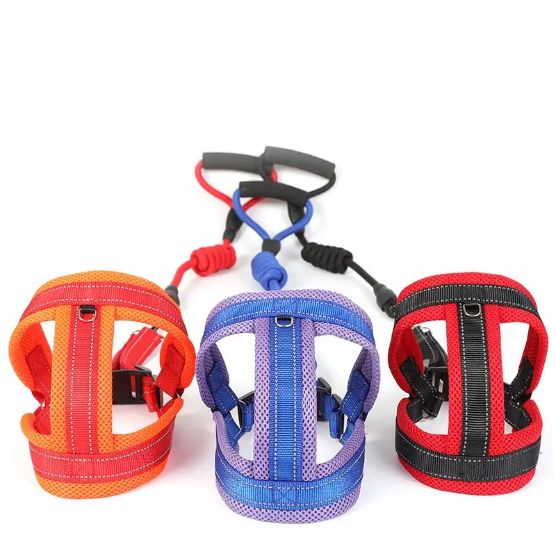 

120CM High Quality Nylon Rope Breathable Mesh Adjustable Training Lead Leash Small Dog Cats Strap Rope Traction Pets Lead