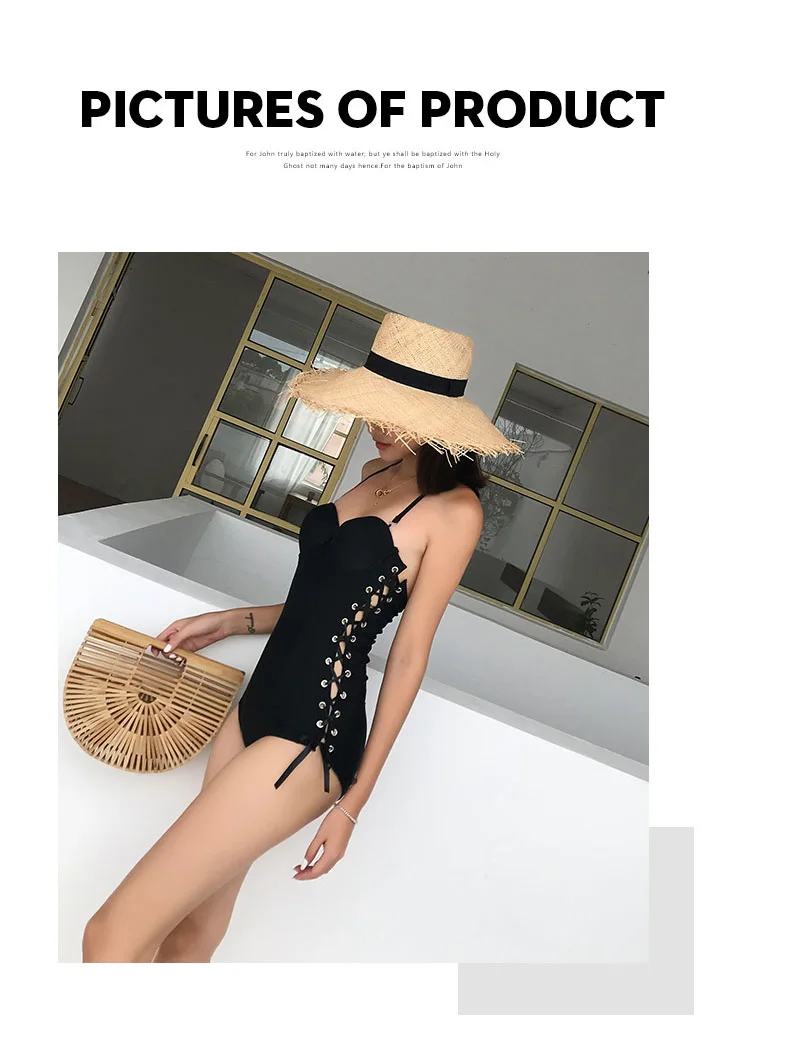 

Swimsuit female 2021 new LES connected sexy small chest gathered cover belly show thin conservative black web celebrity INS swim