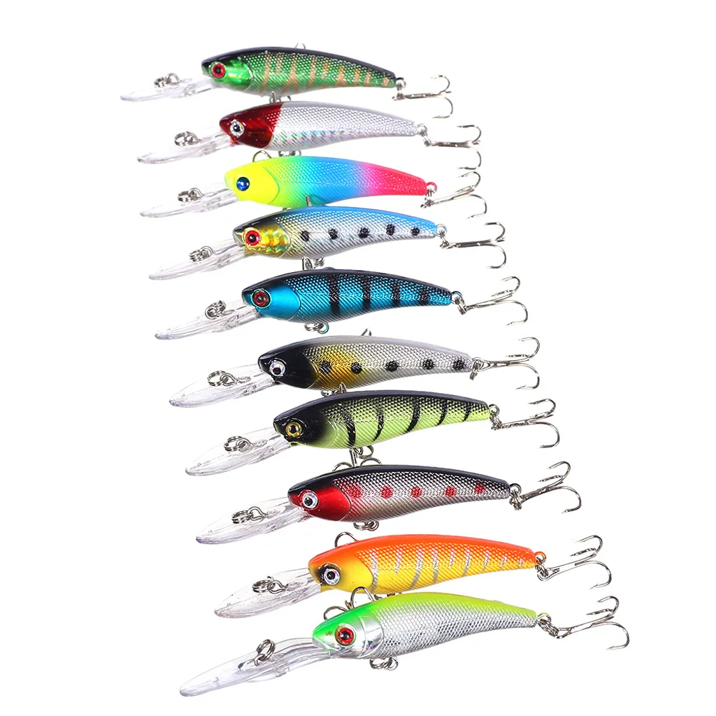 Набор из 10 штук жесткая блесна рыболовные приманки для рыбы крючок снасти