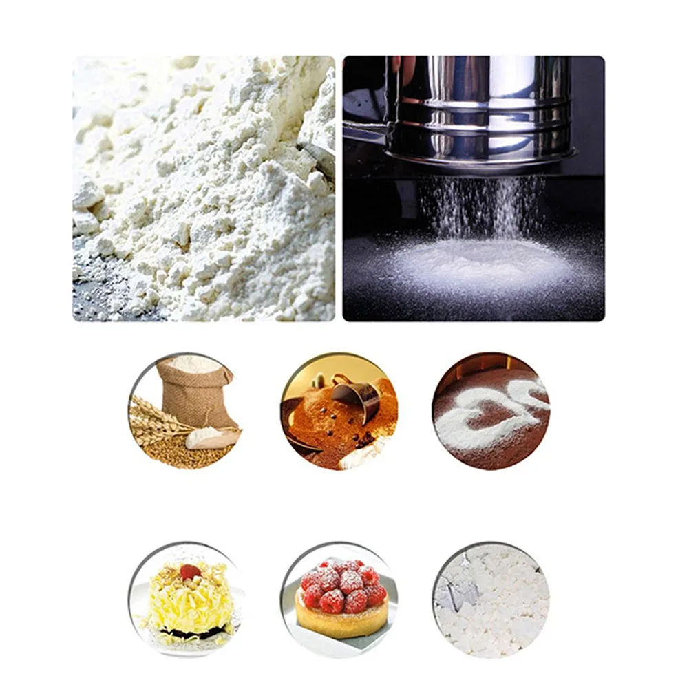 

High Quality Stainless Steel Mesh Flour Sifter Mechanical Baking Icing Sugar Shaker Sieve Cup Shape Bakeware Baking Pastry Tools