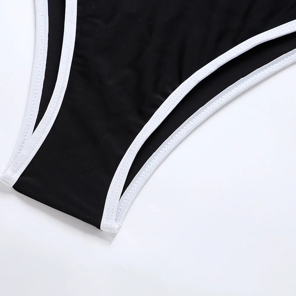 

2021Ladies Bikini Swimsuit One-Piece Solid Color Mesh Two-piece High Waist Sexy No Steel Ring Beach Vacation Bikini Swimsuit Set