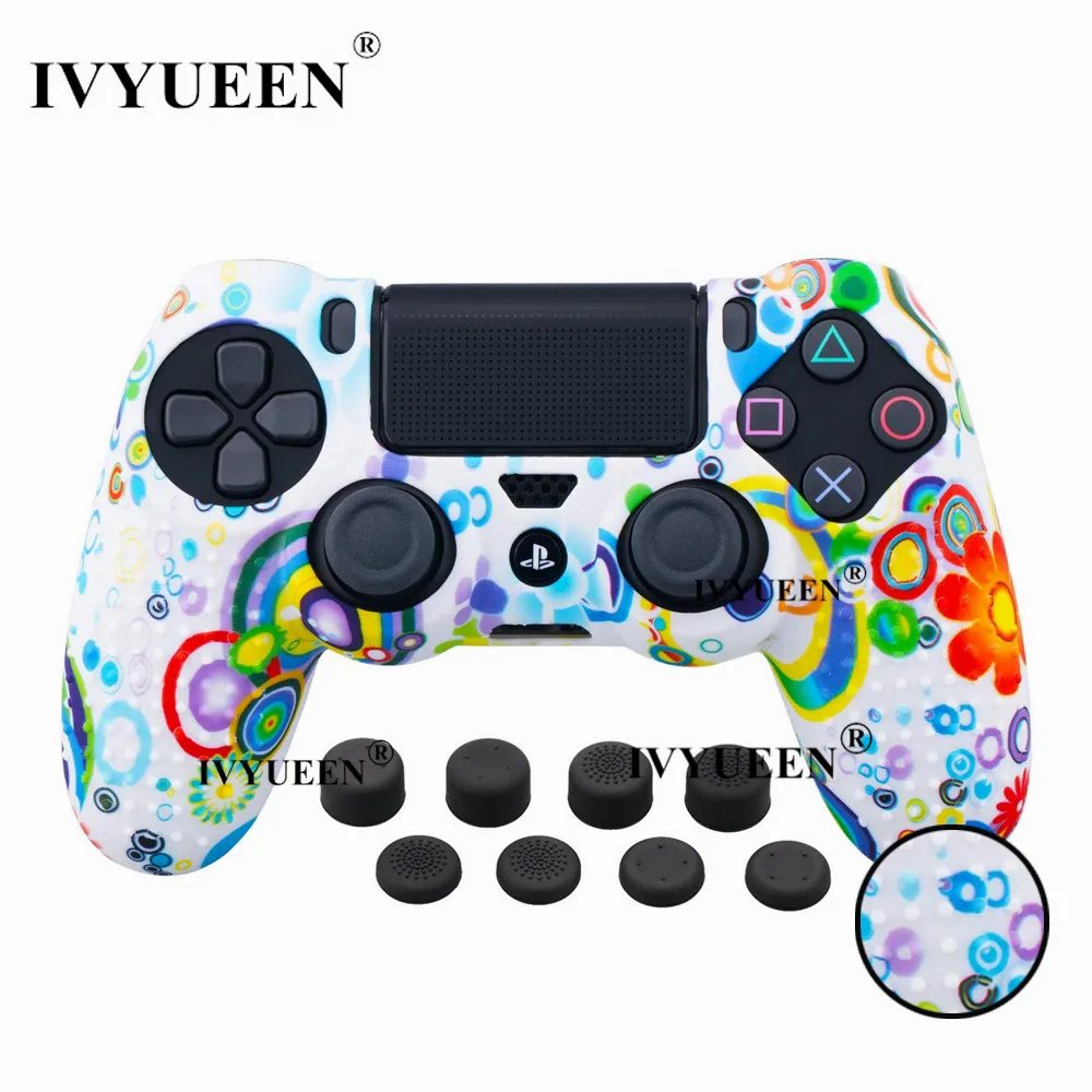 IVYUEEN 9 в 1 Шипованный силиконовый защитный чехол для sony Dualshock 4 PS4 Pro тонкий контроллер с 8 аналоговыми рукоятками