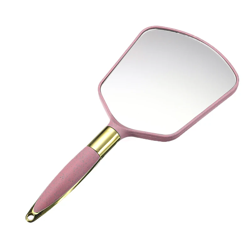 Rectangle pink Дамское зеркальце пластиковое Дерево Круглый/зубы/прямоугольная форма макияж зеркала Карманное зеркальце Косметика держится для дам красота комод - Цвет: Rectangle pink