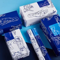 original design gift decoration paper child gift wrapping paper stick figure gift paper creative birthday 5070cm
