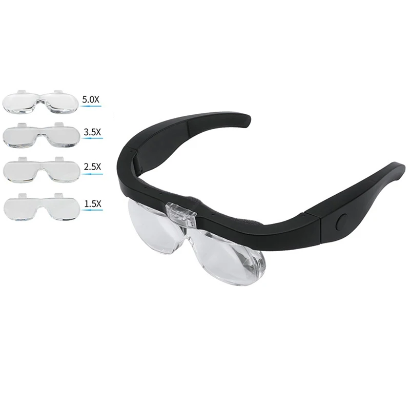 

Wearing Glasses nifier USB Rechargeable with LED Light For Reading Jewelers Watchmaker Repair nifing