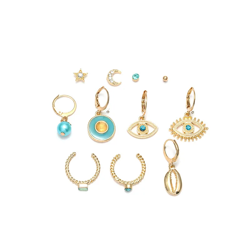 

Earrings 2021 trend Fashion creative eye stars stud earrings personality joker shells earrings suit earrings for women