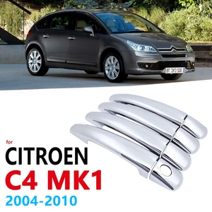 Хромированная накладка на ручки для Citroen C4 MK1 2004  2010, автомобильные аксессуары, наклейки, автостайлинг, универсал 2005, 2006, 2007, 2008, 2009