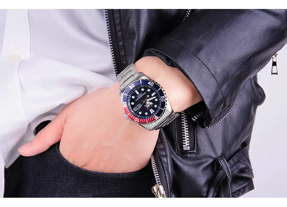 Seiko часы мужские 5 автоматические часы люксовый бренд водонепроницаемые спортивные наручные часы Дата мужские часы для дайвинга relogio masculin SNZF