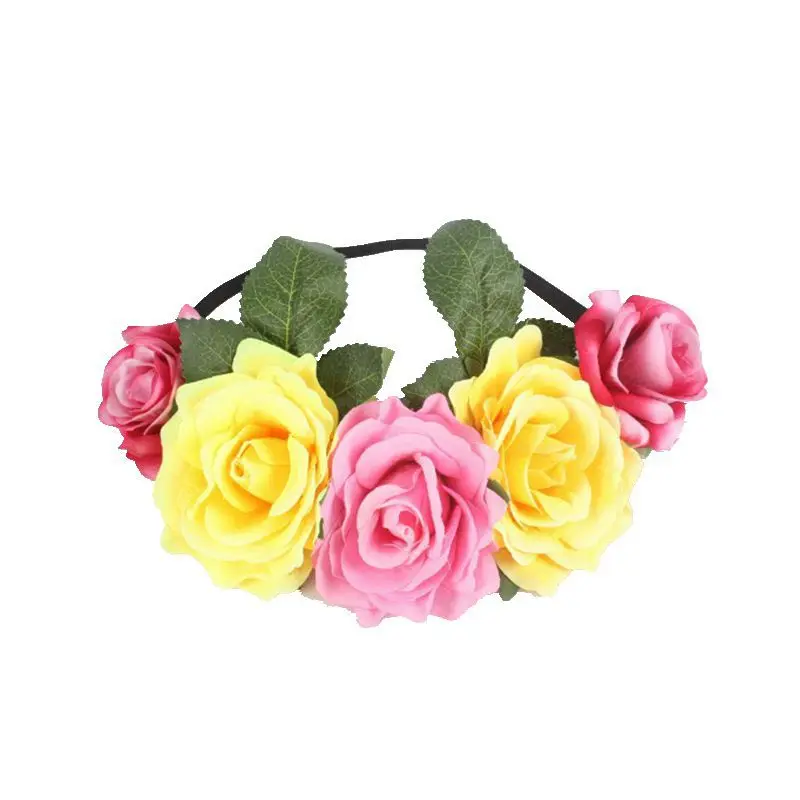 Новые богемные цветочные короны повязки для волос пляжная цветочная гирлянда